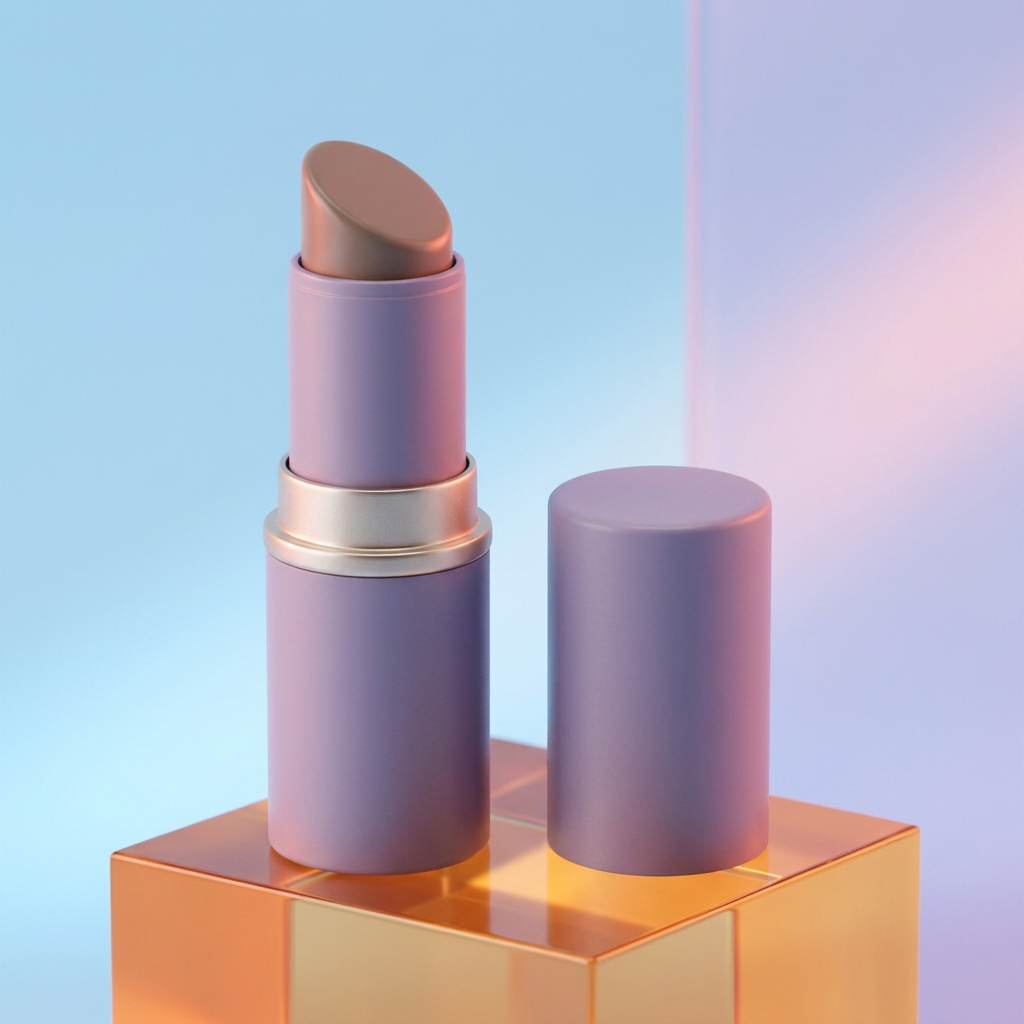 Contour stick on an amber pedestal against a colorful studio background.