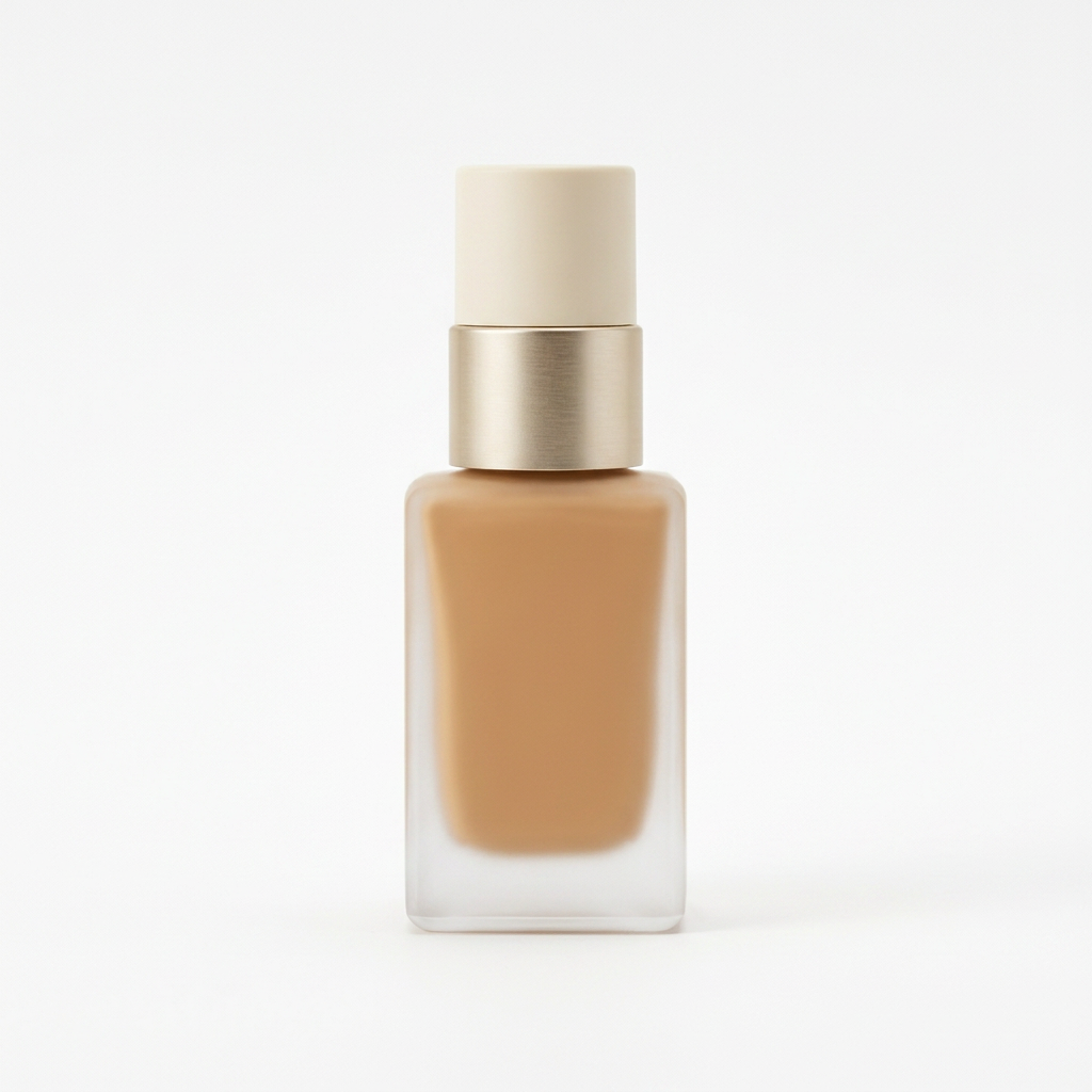 Unbranded foundation bottle on white background