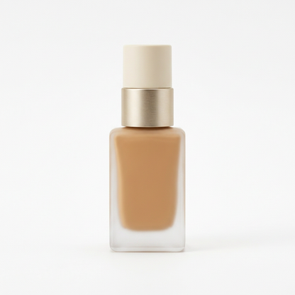 Unbranded foundation bottle on white background